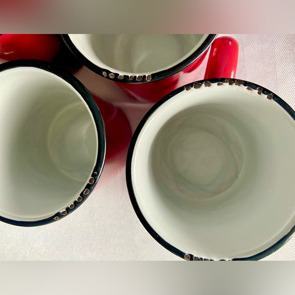 Red Enamel Mugs from The Drake General Store Cottagecore Campfire Cups Set of 4 - Picture 7 of 12